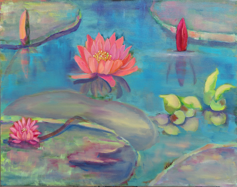 PINK WATER LILY,
Oil on Canvas,
16 x 20